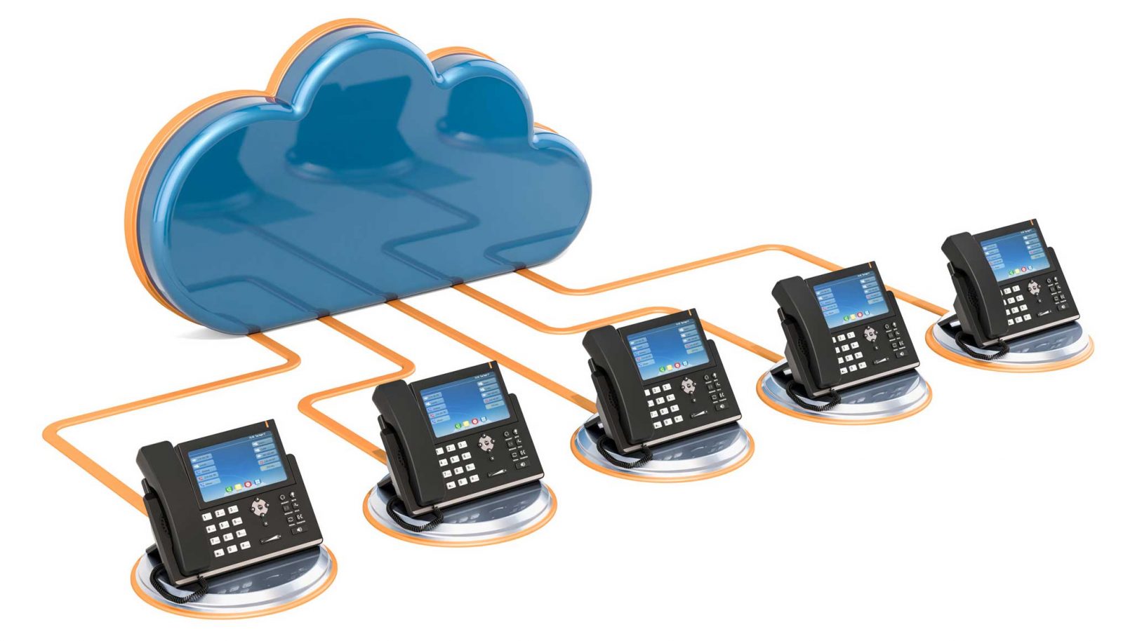phones connected to cloud
